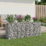 vidaXL Gabionen verhoogde border, 2 stuks, 200 x 50 x 80 cm, verzinkt staal