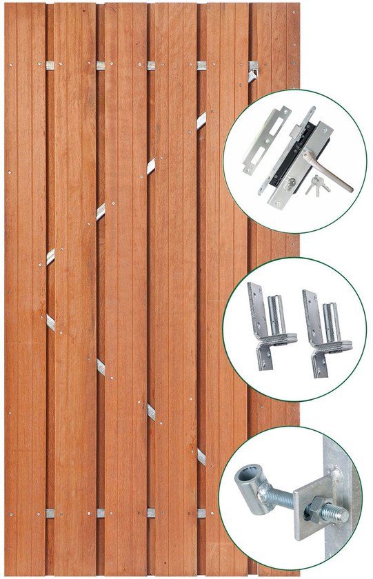 Merkloos Tuindeco Tuindeur Privacy hardhout 100 cm