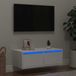 Prolenta Maison Exclusive - Meuble TV avec éclairage LED Blanc 75x35,5x25 cm