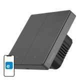 SONOFF M5 Matte interrupteur d'éclairage intelligent avec wifi 2,4 GHz, double interrupteur à bascule, avec minuterie et commande vocale, compatible avec Matter, Alexa et Google Home, conducteur neutre requis