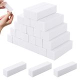 ASelected Buffer voor nagels, 24 stuks, wit, nagelbufferblok van zachte spons, nagelbuffer vijl voor manicure, pedicure, nageldesign en studio, 95 x 25 x 25 mm