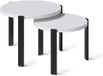 Vicco Salontafel set Norin, Wit/Zwart, 60 x 60 cm