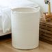 Homlikelan 72L geweven wasmand, katoenen hoge rieten wasmand voor dekens, kleding, kussens, speelgoed, schoenen grote wasbak wit