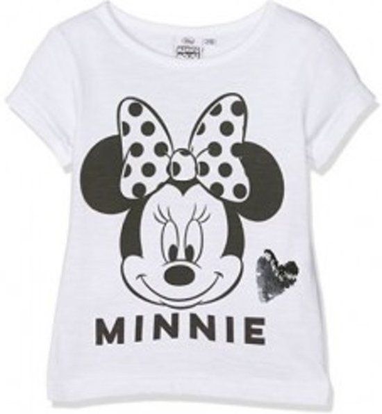 Disney Minnie Mouse t-shirt zwart wit - maat 116