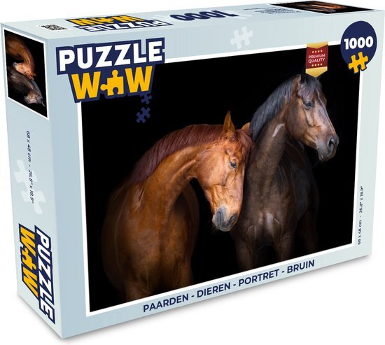 MuchoWow Puzzel Paarden - Dieren - Portret - Bruin - Legpuzzel - Puzzel 500 stukjes - Sinterklaas cadeautjes - Sinterklaas voor grote kinderen