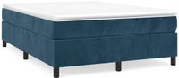 vidaXL Boxspring met matras fluweel donkerblauw 140x200 cm
