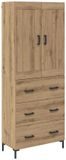 vidaXL Highboard Artisan Eiken 69,5 x 34 x 180 cm