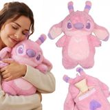 sarcia.eu DISNEY Stitch ANGEL Thermofor Rubberen warmwaterkruik met ZACHTE hoes, GROOT! Warmwaterkruik in hoes, knuffel 750 ml