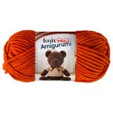 Knit Me Amigurumi Fluwelen chenillegaren, grof garen om te haken, 50 g/55 m, superzacht polyester voor teddy's, pluche speelgoed en dekens, EN71-3 en Oeko-Tex gecertificeerd, 5,5 mm haak (pompoen)