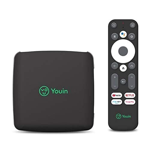 Engel. Youin You-Box EN1040KX TV-box, Android TV, 4K, UHD, Google en Chromecast-Assistant, exclusief product, zwart,Wit en grijs