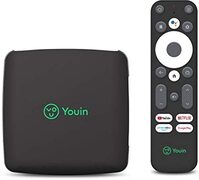 Engel. Youin You-Box EN1040KX TV-box, Android TV, 4K, UHD, Google en Chromecast-Assistant, exclusief product, zwart,Wit en grijs