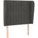 Tête de lit avec oreilles gris foncé 93x23x118/128 cm velours