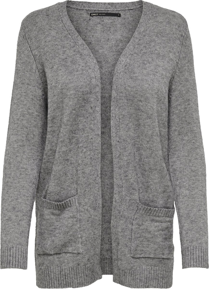 ONLY ONLLESLY L/S OPEN CARDIGAN KNT NOOS Dames Vest Grijs - Maat S