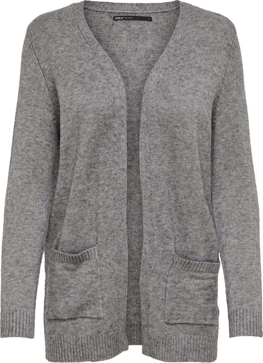 ONLY ONLLESLY L/S OPEN CARDIGAN KNT NOOS Women's Cardigan Grey - Size S