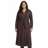 YOEK Plus Size jurk - bruin