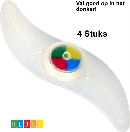 4x Spaakverlichting - 12 cm Multicolor - 4 Stuks Fietswiel Decoratie - van Heble®