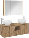 vidaXL - Badkamerkast - set - 4 - st - Artisanaal - eiken - Bewerkt - hout