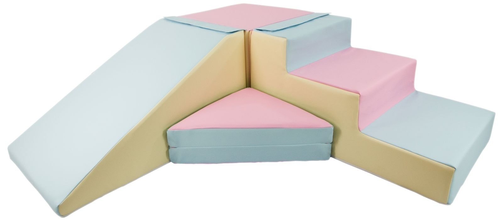 Viking Choice Schuimblokken speelgoed - met foam blokken glijbaan - 40 cm hoog - pastel kleuren