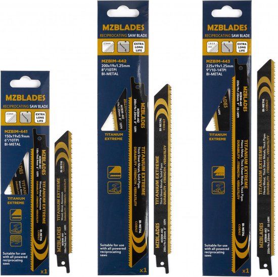 Multizaag 3-Delige Reciprozaagbladen set Staal