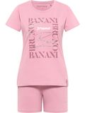 Bruno Banani Korte pyjama 'Guzman' rosa / roze gemêleerd / zilver