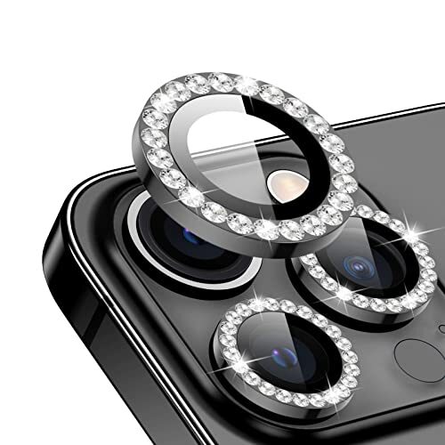 Doeshine voor iPhone 14 Pro & iPhone 14 Pro Max cameralensbeschermer, Bling Crystal Diamond, HD Clear, Anti-Scratch, 3 Pack Gehard Glas Lens Ring Cover 2022 (Grijs)