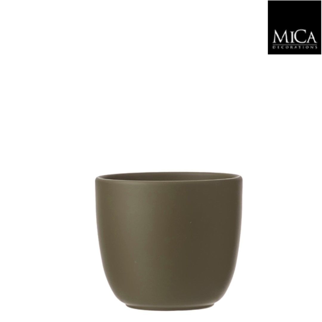 Mica Decorations Tusca pot rond groen h14xd14,5 cm I