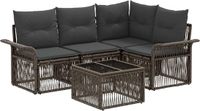vidaXL Tuinbank Set 5-delig Grijs Polywood