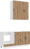 vidaXL Keukenblok LUCCA 5 st Artisanaal eiken Bewerkt hout