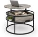 Relaxdays Table basse avec rangement - ø 80 cm - aspect bois-noir