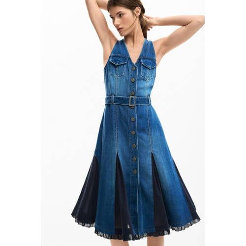 Desigual blousejurk medium blue denim