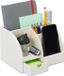 Merkloos Relaxdays bureau organizer - met lade - 4 vakken - kunstleer - wit