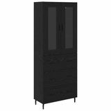 vidaXL Highboard Zwart Eiken 69,5 x 34 x 180 cm