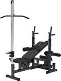 Gorilla Sports Fitnessbank met Lat Pulley - Krachtstation - Zwart