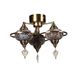 Opviq Elegante oosterse kroonluchter met glazen kap, 44 cm lengte, 25/50 cm diameter, E27-fitting max. 40 W, perfect voor traditionele en Zuidwesterdecoratie