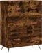 vidaXL Ladekast 69,5x34x90 cm bewerkt hout gerookt eikenkleurig