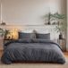 TRANKIELO® - Beddengoedset 200 x 200 cm van 100% katoen – Antraciet – Zacht, strijkvrij & ademend met 2 kussenslopen