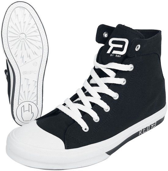 R.E.D. Rock-Engineered Design Zwarte sneakers met witte details - Unisex - EU43