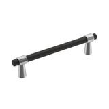Amerock Mergence Kabinettrek Gepolijst chroom/mat zwart 5-1/16 inch (128 mm) centrum-to-center lade pull kastgreep kastbeslag 1 pak