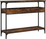 vidaXL Wandtafel met schap 100x29x75 cm bewerkt hout gerookt eiken