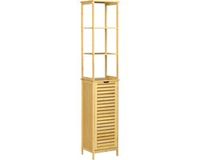 Kleankin badkamerkast - staand - bamboe - naturel hout - 30x30x173 cm