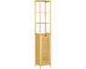 Kleankin meuble de salle de bain - autoportant - bambou - bois naturel - 30x30x173 cm
