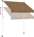 vidaXL Handmatig uitschuifbare luifel Beige 350 cm