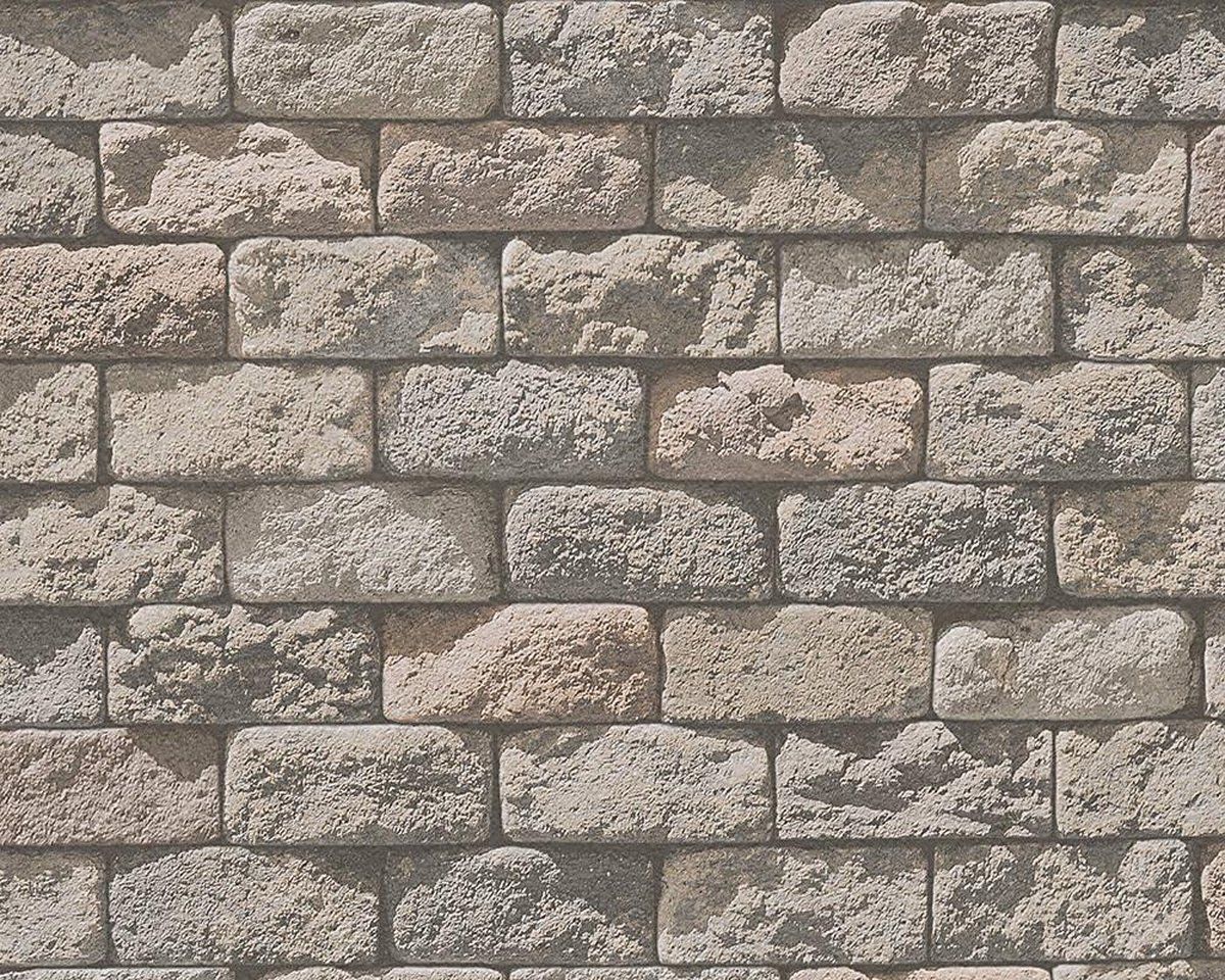 A.S. Création 3D STENEN BEHANG - Beige Creme - Industrieel behang - AS Creation Il Decoro
