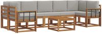 vidaXL - Hoek loungeset - Acacia hout - Naturel en lichtgrijs