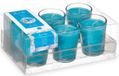 Arte regal Bougies parfumées - 6 pièces - Brise marine/Océan - Bleu - 8 heures de combustion - En verre