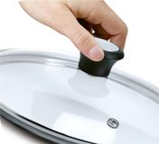 Tefal 28097912 Deksel Rond Zwart, Staal, Transparant