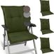 Beautissu HighLux NL Set van 4 kussens voor lage rug 105x50x7cm kussen voor buiten voor tuinstoel donkergroen