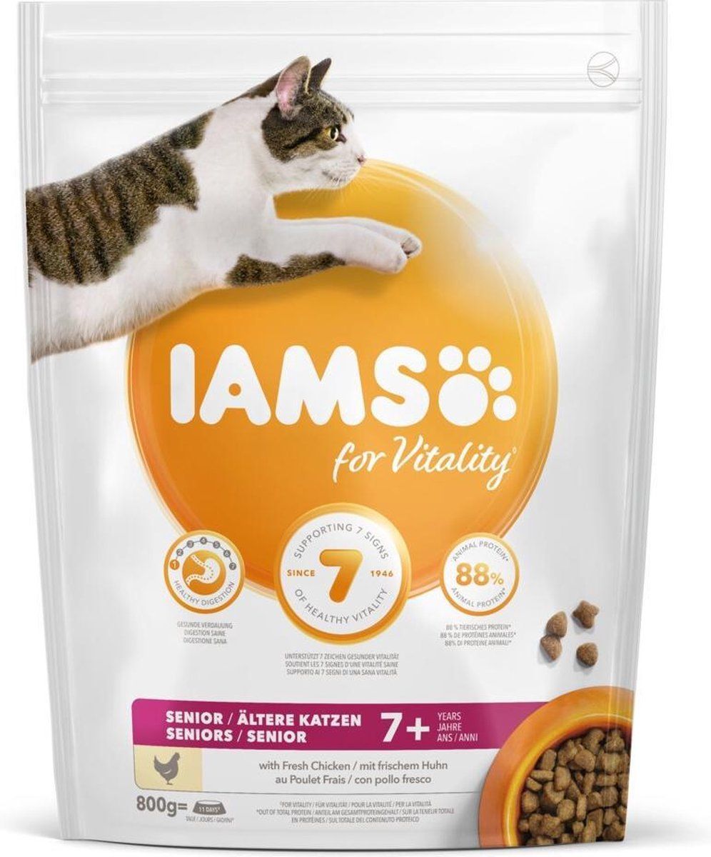 Iams 5x Kat Senior Kip 800 gr