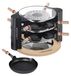 Raclette-grill, geschikt voor gebruik buitenshuis, met 8 pannetjes, glazen deksels, 900 watt