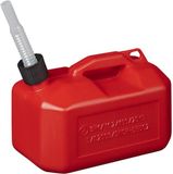 ProPlus Compacte jerrycan - 5 liter - kunststof - rood - UN-gekeurd - laag model